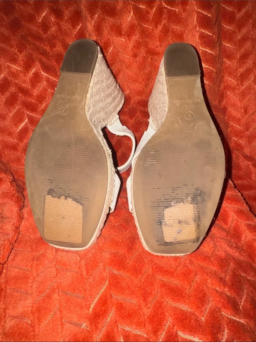 Steve Madden ICEY White Leather Espadrille Wedge Sandals Size 9M